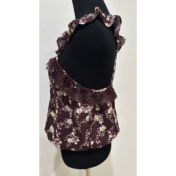 - Free People Take It Away Floral Lace Bodysuit Size S NWOT Chocolate Merlot - Picture 5 of 6